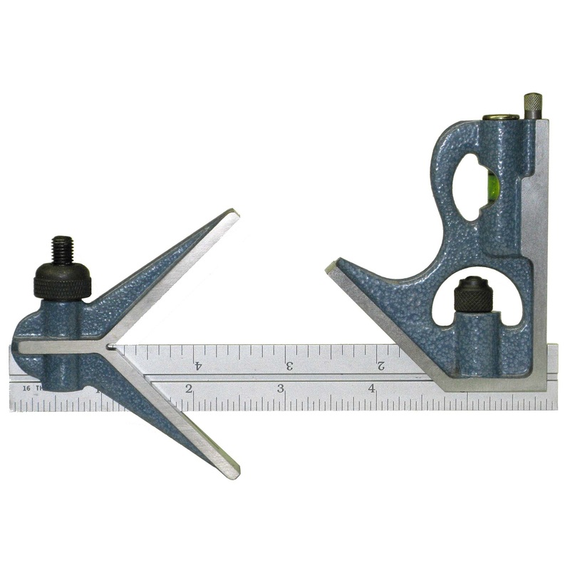 PEC Tools 7122-006 6 4R Cast Iron 3-Piece Combination Square