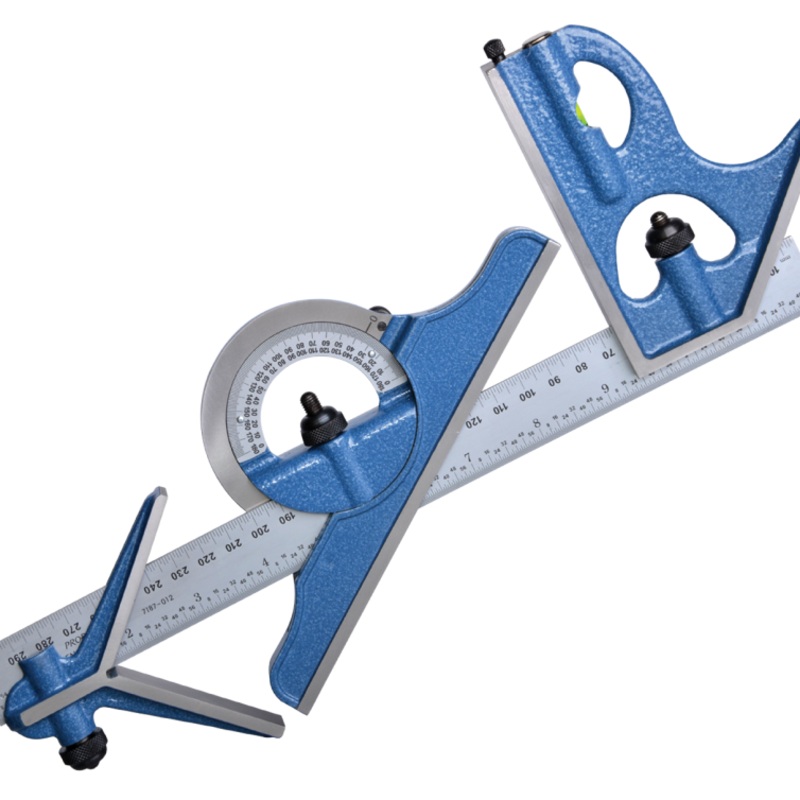 PEC Tools 7128-450 450mm Cast Iron 4-Piece Combination Square