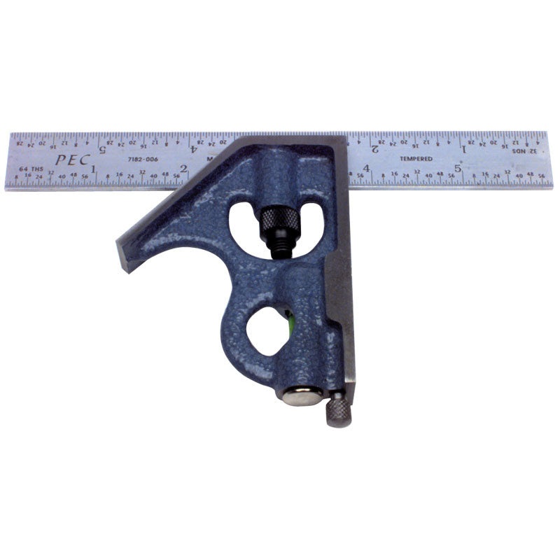 PEC Tools 7141-006 6 16R Cast Iron 2-Piece Combination Square