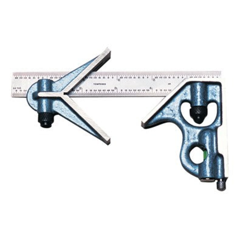 PEC Tools 7142-006 6 16R Cast Iron 3-Piece Combination Square