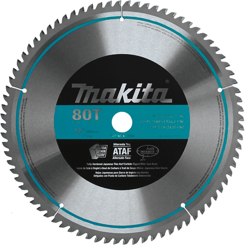 Makita A-93728 12" 80T MicroPolished Miter Saw Blade