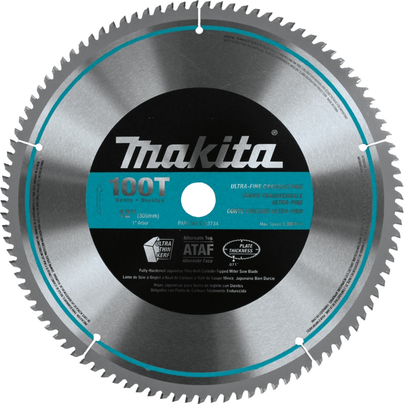 Makita A-93734 12" 100T MicroPolished Miter Saw Blade