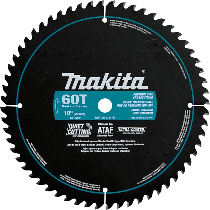 Makita A-94764 10" 60T UltraCoated Miter Saw Blade