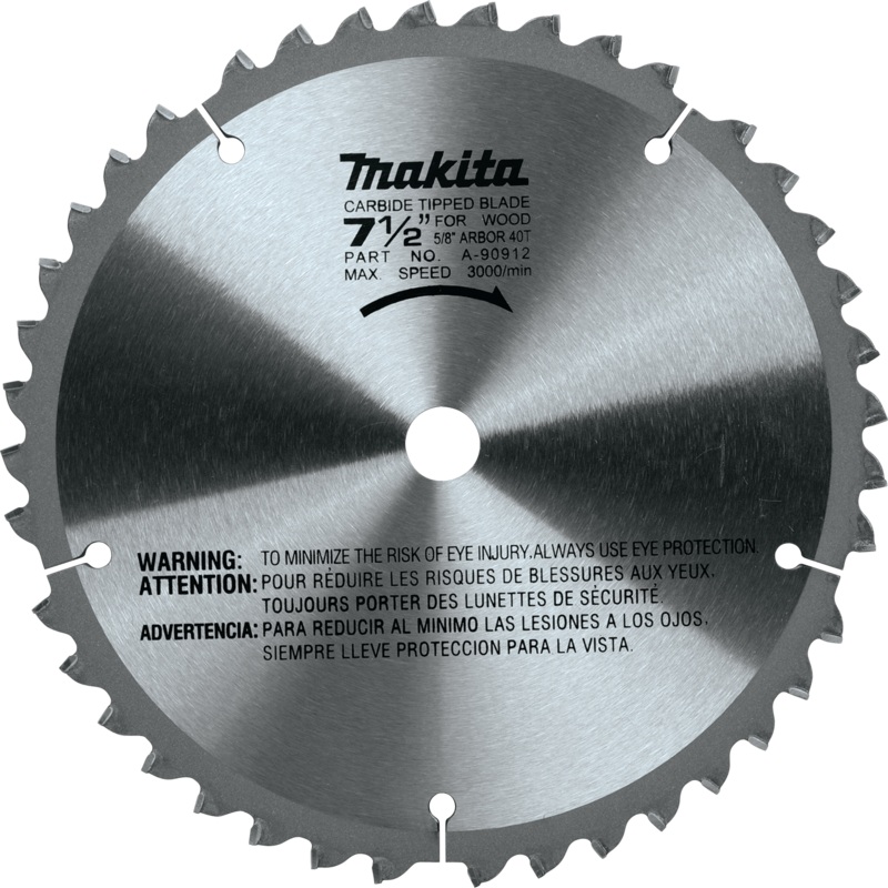 Makita A-90912 71/2" 40T CarbideTipped Miter Saw Blade