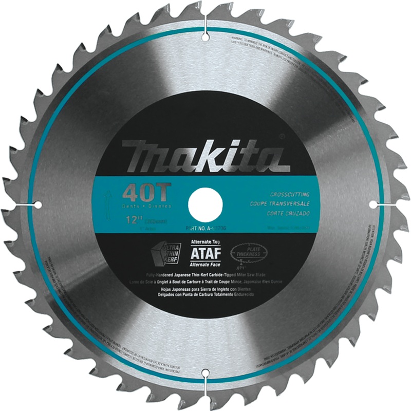 Makita A-93706 12" 40T MicroPolished Miter Saw Blade
