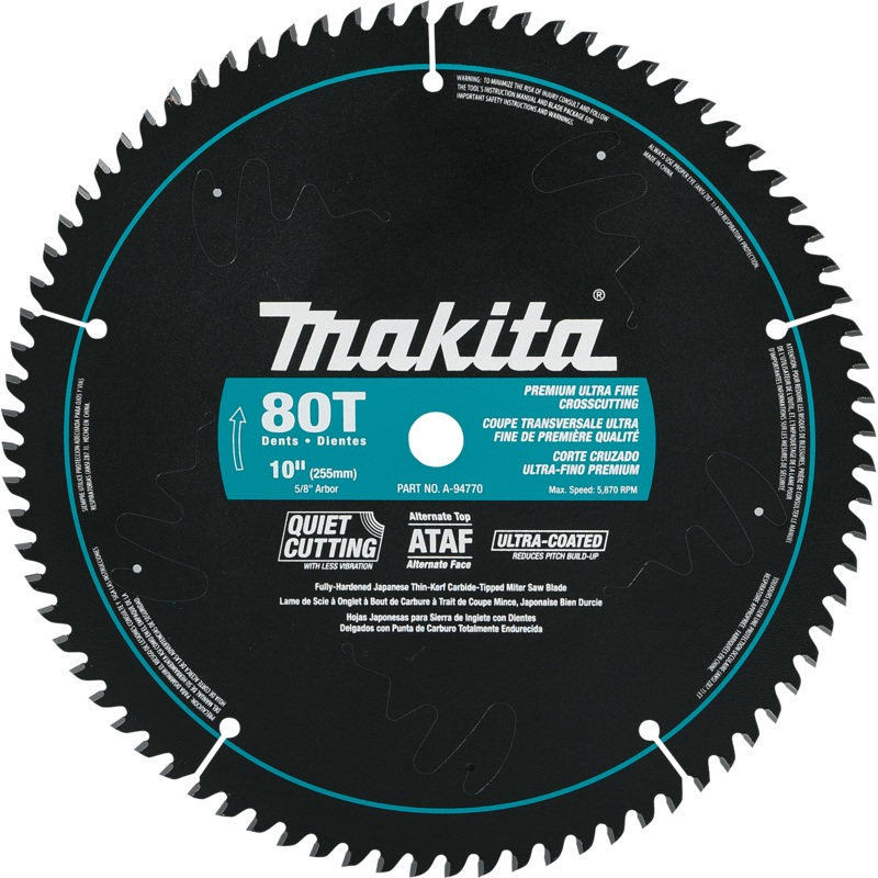 Makita A-94770 10" 80T UltraCoated Miter Saw Blade