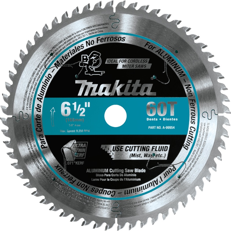 Makita A-99954 61/2" 60T CarbideTipped UltraThin Kerf Saw Blade, Aluminum
