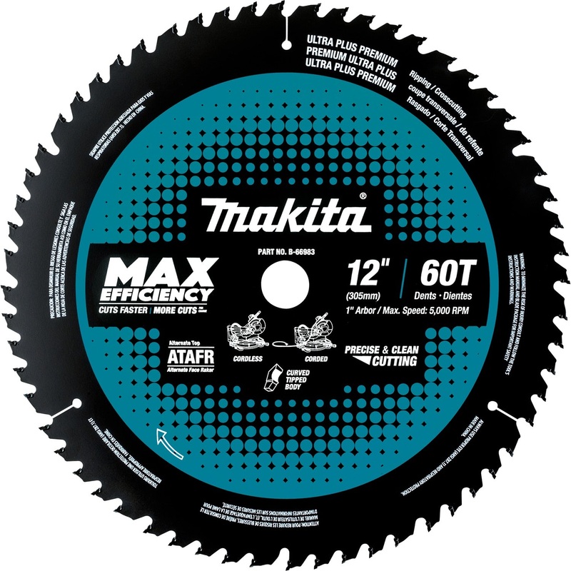 Makita B-66983 12" 60T CarbideTipped Max Efficiency Miter Saw Blade