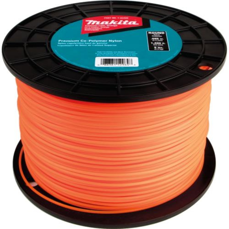 Makita T-03420 Round Trimmer Line, 0.095, Orange, 1,400, 5 lbs.