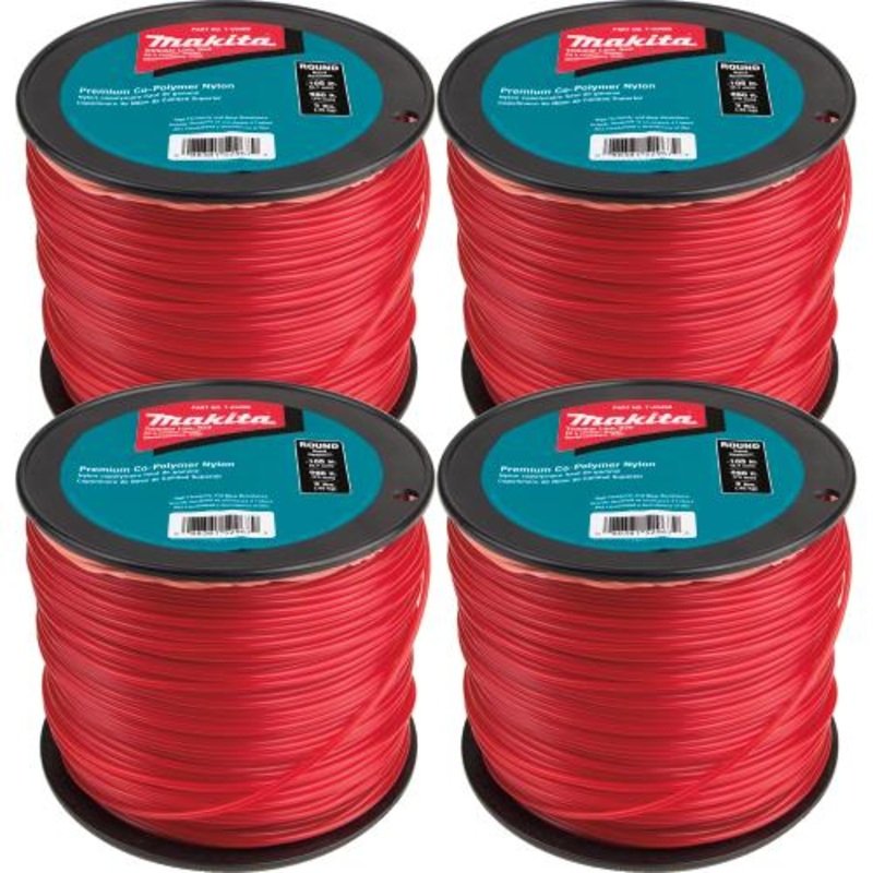 Makita T-03763 Round Trimmer Line, 0.105, Red, 690, 3 lbs., 4/pk