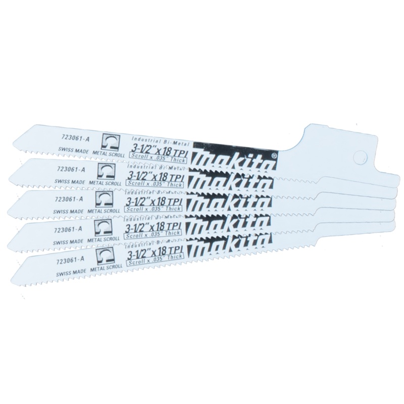 Makita 723061-A-5 31/2" Metal Cutting Recipro Saw Blade, 18TPI, 5/pk