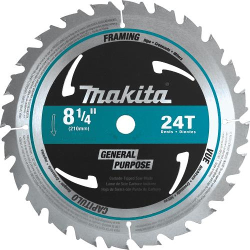Makita D-21521 81/4" 24T CarbideTipped Circular Saw Blade, Framing
