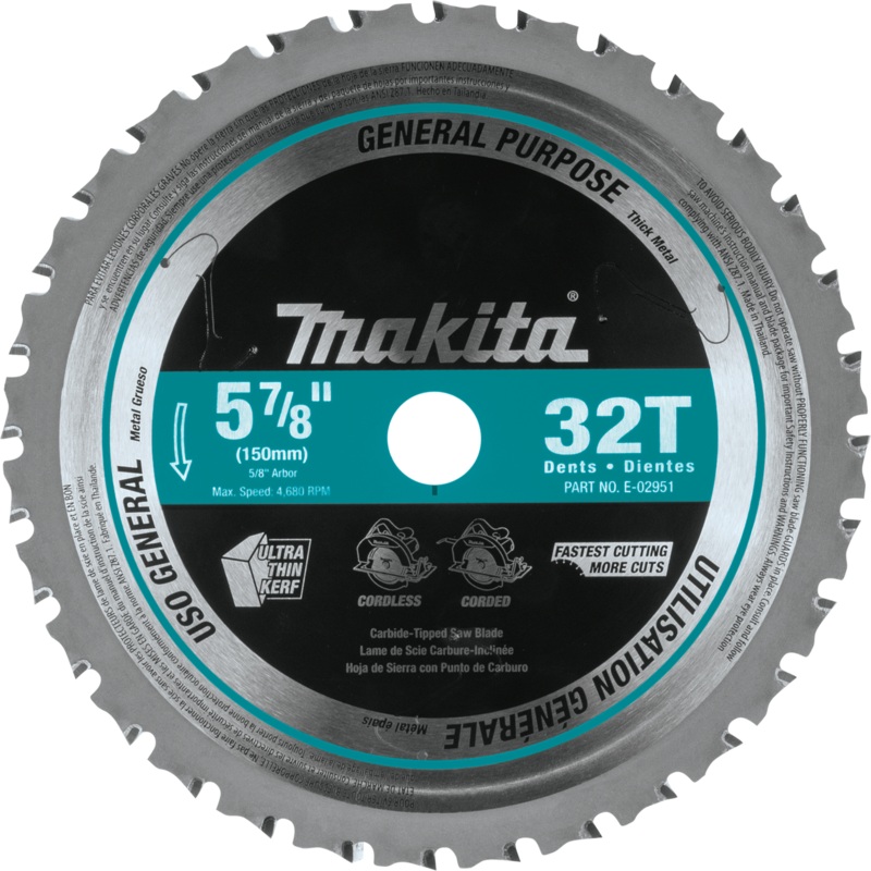 Makita E-02951 57/8" 32T CarbideTipped Saw Blade, Metal/General Purpose