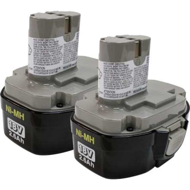 Makita 194158-6 18V NiMH 2.6Ah Battery 1834, Pod Style, 2/pk