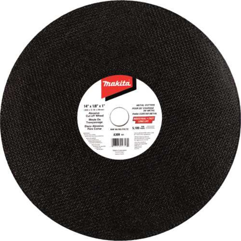 Makita 965-210-212 14" x 1/8" x 1" Abrasive CutOff Wheel, Ferrous Metals, 10/pk