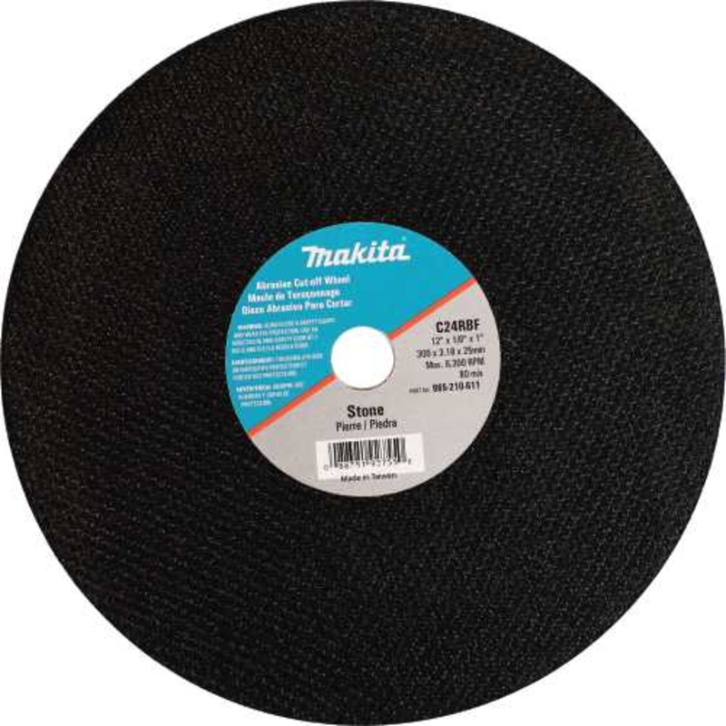 Makita 965-210-611 12" x 1/8" x 1" Abrasive CutOff Wheel, Masonry, 10/pk