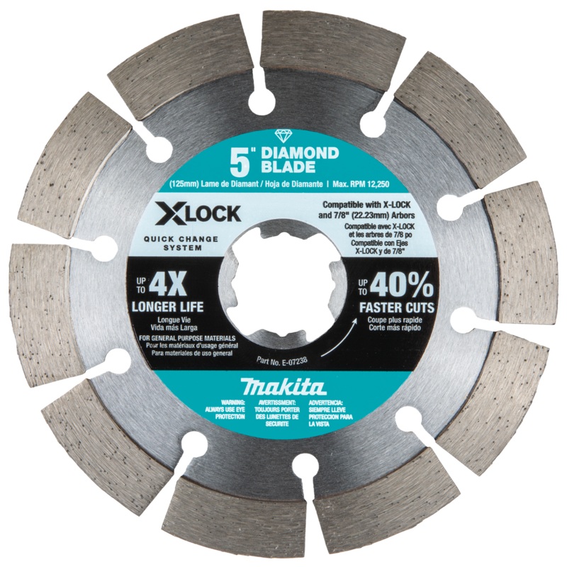 Makita E-07238 XLOCK 5" Segmented Diamond Blade for Masonry Cutting