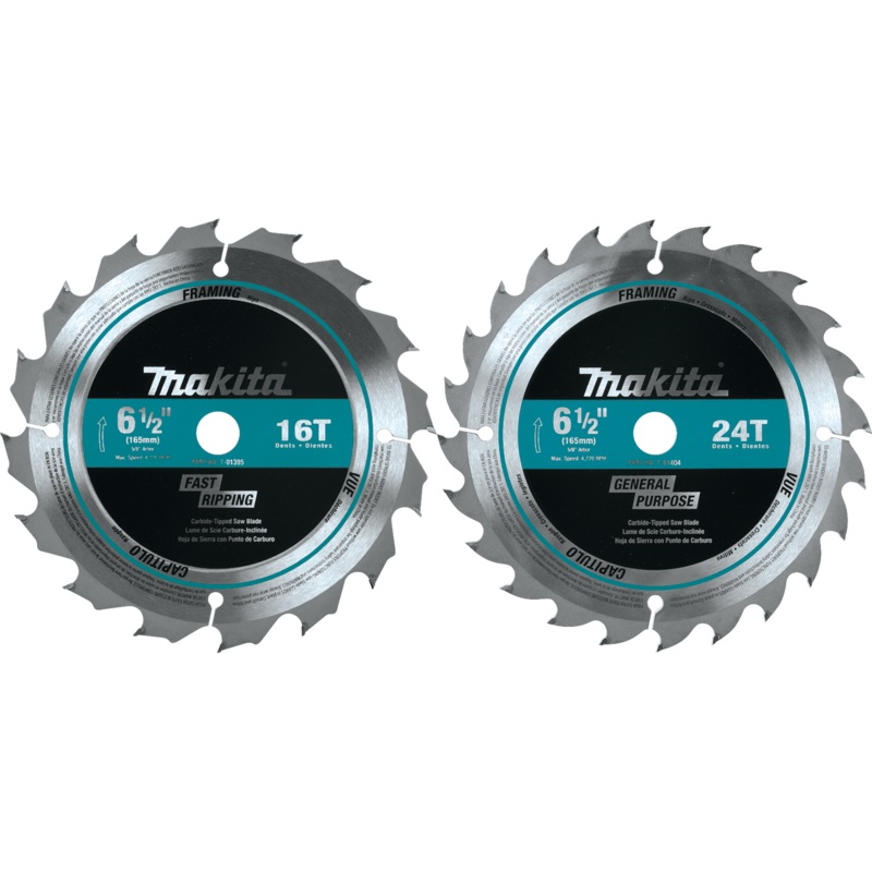 Makita T-01426 2 Pc. 61/2" CarbideTipped Circular Saw Blade Set