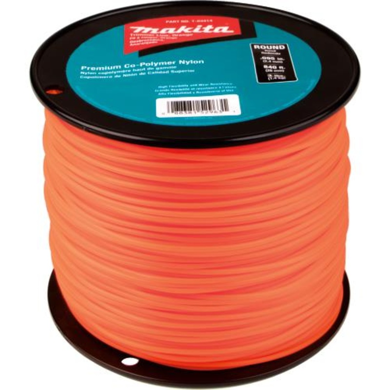 Makita T-03414 Round Trimmer Line, 0.095, Orange, 840, 3 lbs.