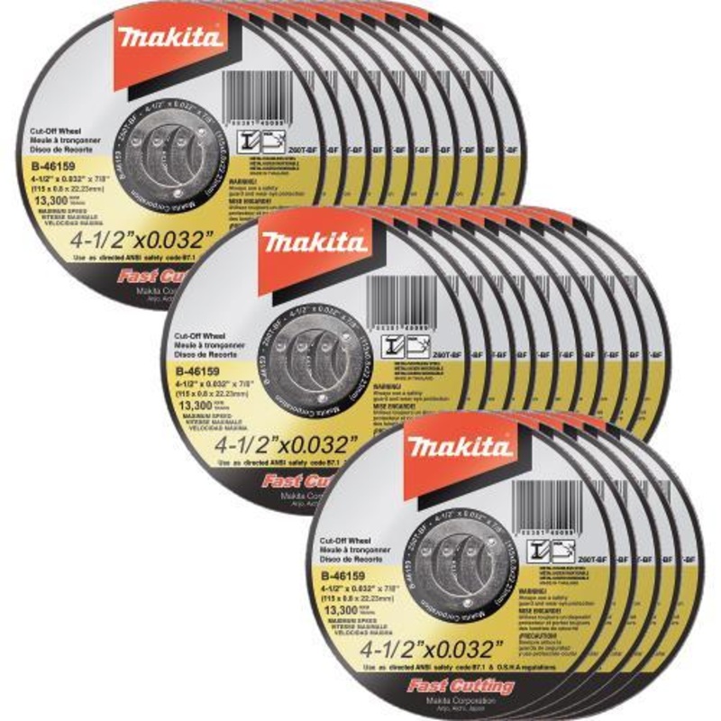 Makita B-46159-25 41/2" x .032" x 7/8" Ultra Thin CutOff Wheel, Stainless, 25/pk