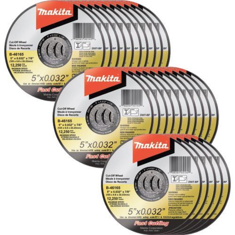 Makita B-46165-25 5" x .032" x 7/8" Ultra Thin CutOff Wheel, Stainless, 25/pk