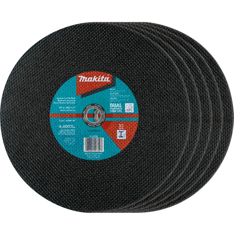 Makita B-57598-5 14" x 3/32" x 1" Abrasive CutOff Wheel, 5/pk