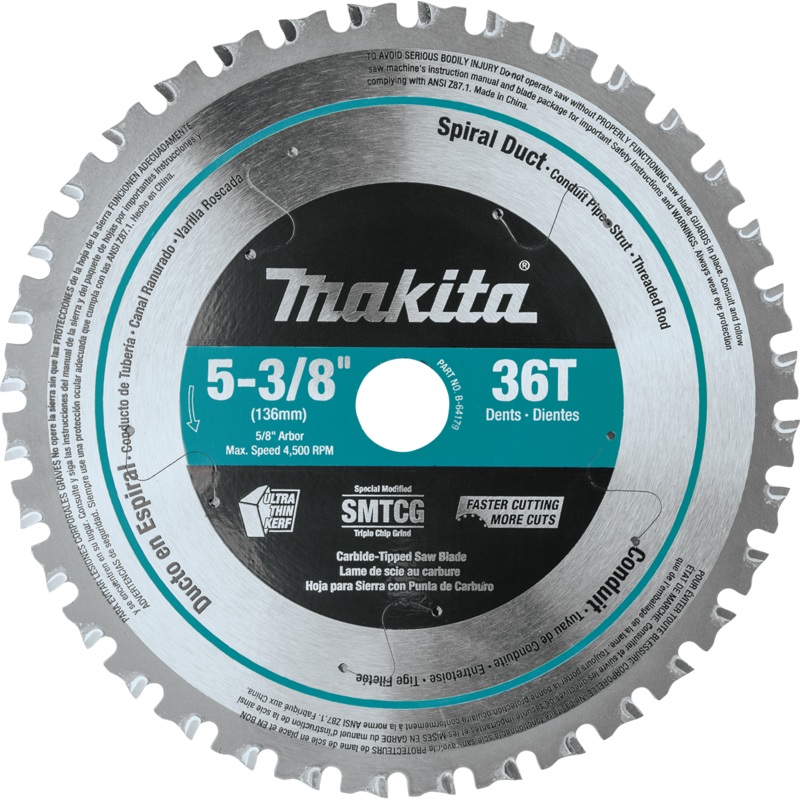 Makita B-64179 53/8" 36T CarbideTipped Saw Blade, Metal
