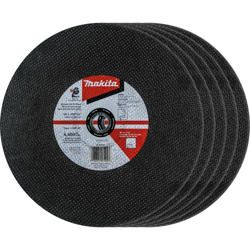Makita B-64705-5 14" x 3/32" x 1" Abrasive CutOff Wheel, 5/pk