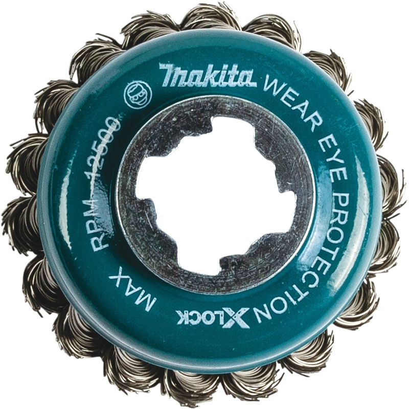 Makita D-72578 XLOCK 31/8" Stainless Steel Knot Wire Cup Brush