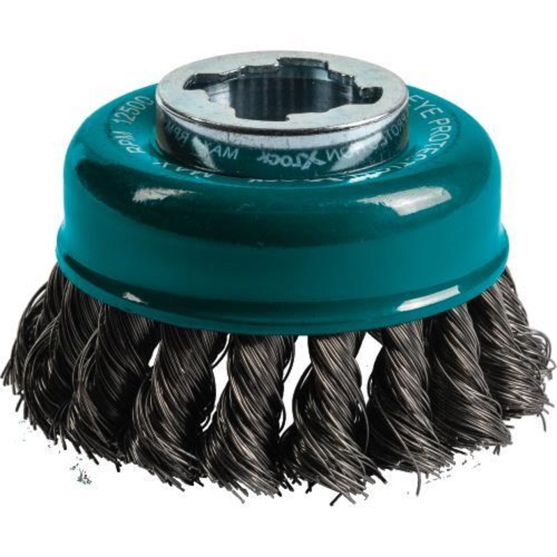 Makita D-72621 XLOCK 31/8" Carbon Steel Knot Wire Cup Brush