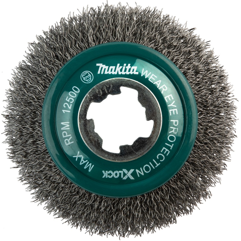 Makita D-73190 XLOCK 4" Carbon Steel Crimped Wire Bevel Brush