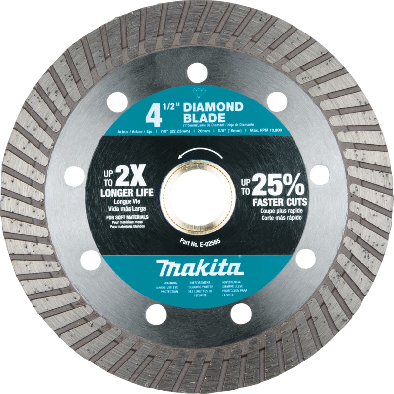 Makita E-02565 41/2" Diamond Blade, Turbo, Soft Material