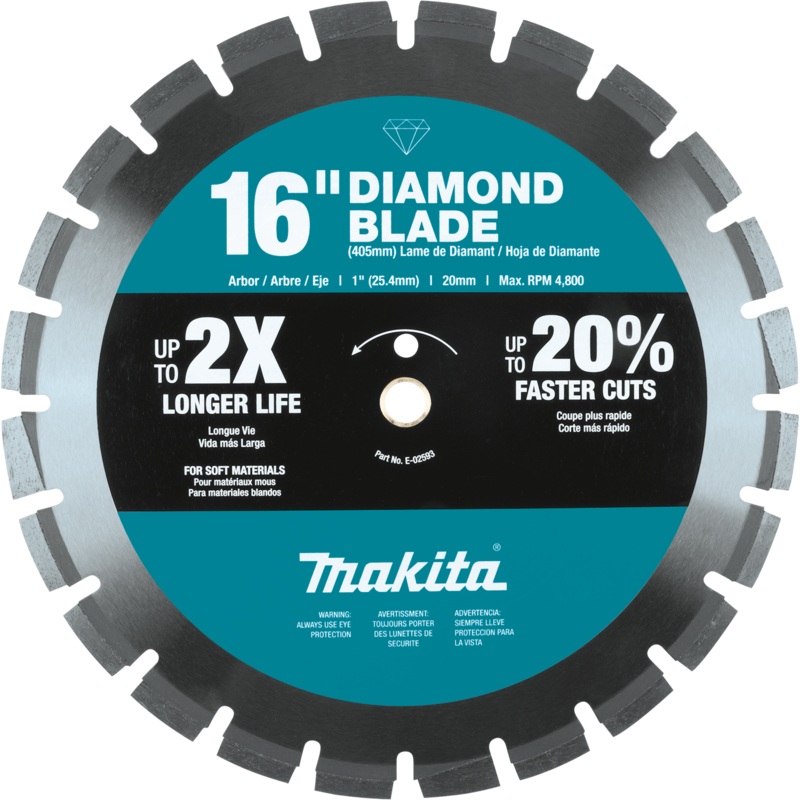 Makita E-02593 16" Diamond Blade Segmented, Soft Material