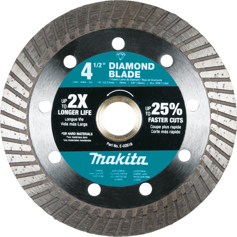 Makita E-02618 41/2" Diamond Blade, Turbo, Hard Material