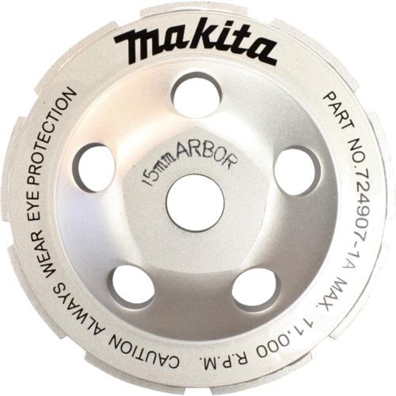 Makita 724907-1A 43/8" Diamond Cup Wheel, Segmented Rim
