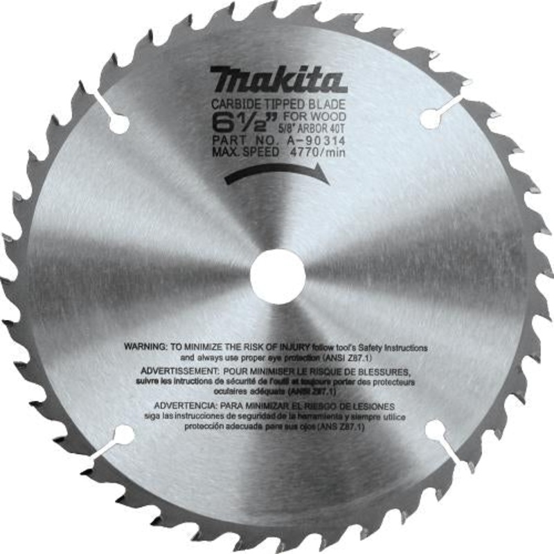 Makita A-90314 61/2" 40T CarbideTipped Circular Saw Blade, General Purpose