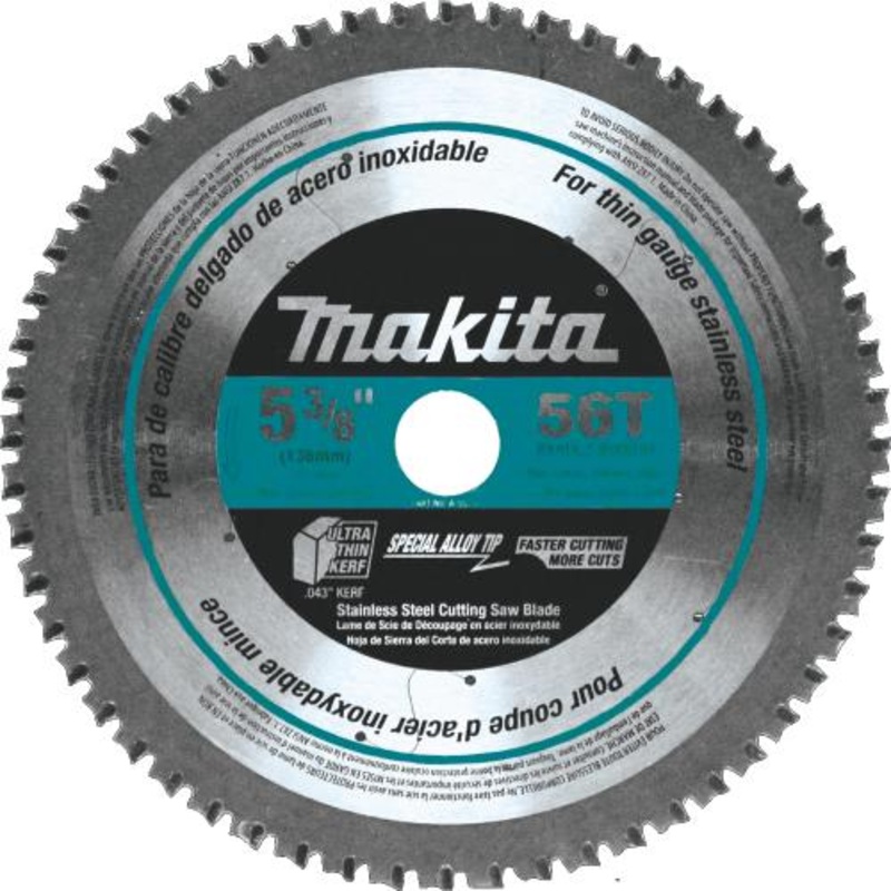 Makita A-95794 53/8" 56T CarbideTipped Saw Blade, Stainless Steel/Thin Gauge