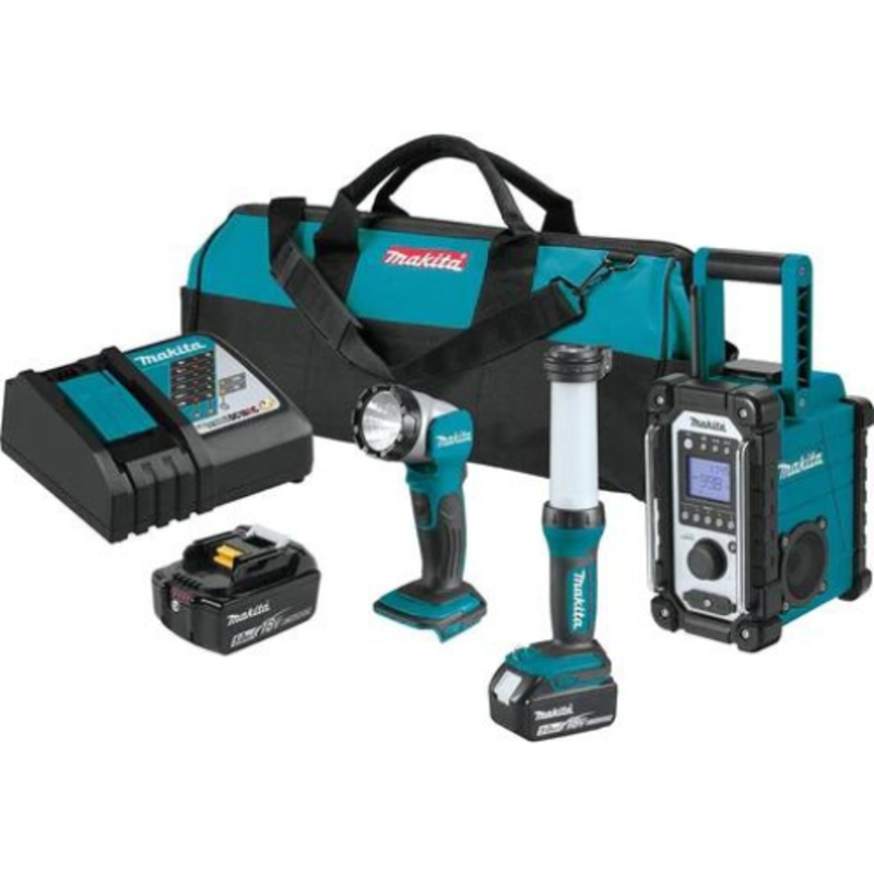 Makita XT338T 18V LXT LithiumIon Cordless Emergency Preparedness 3Pc. Combo Kit (5.0Ah)