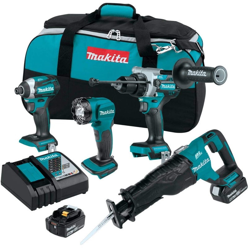 Makita XT453T 18V LXT LithiumIon Brushless Cordless 4Pc. Combo Kit (5.0Ah)