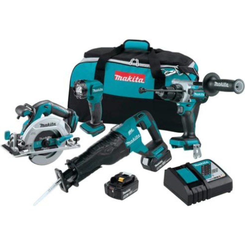Makita XT454T 18V LXT LithiumIon Brushless Cordless 4Pc. Combo Kit (5.0Ah)