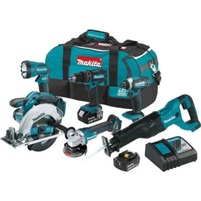 Makita XT610 18V LXT LithiumIon Cordless 6Pc. Combo Kit (3.0Ah)