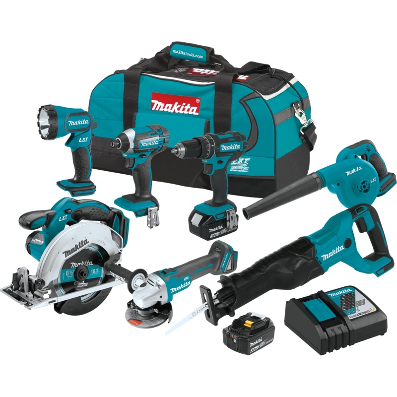 Makita XT706 18V LXT LithiumIon Cordless 7Pc. Combo Kit (3.0Ah)