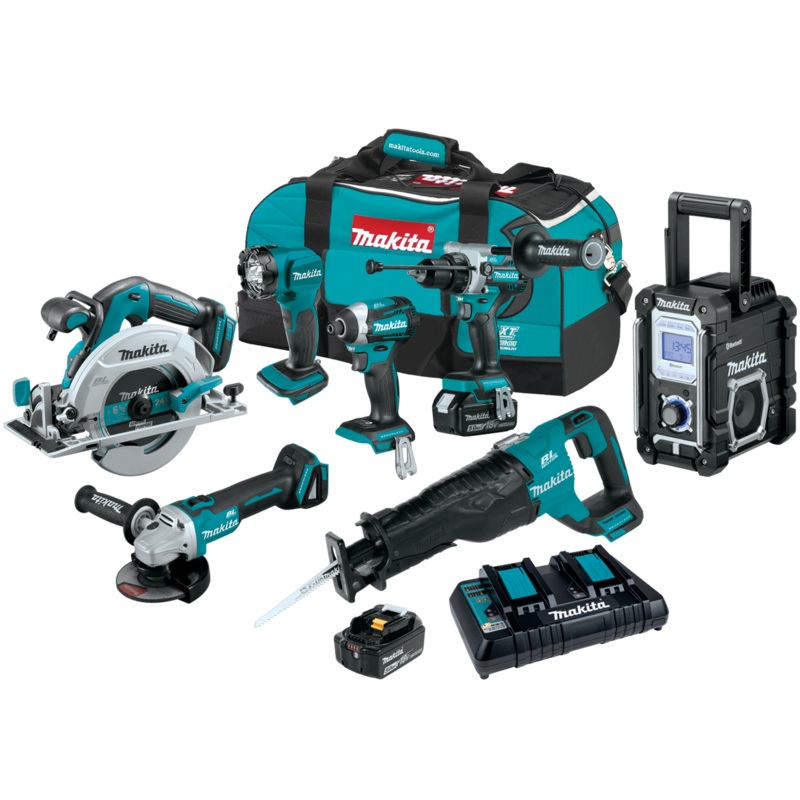 Makita XT707PT 18V LXT LithiumIon Brushless Cordless 7Pc. Combo Kit (5.0Ah)
