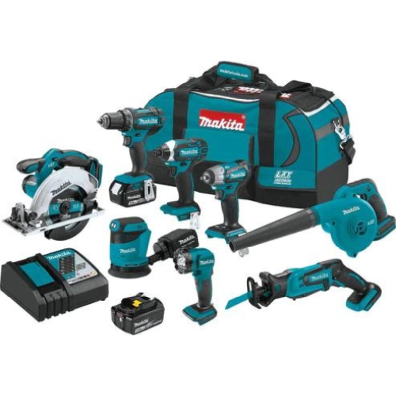 Makita XT801X1 18V LXT LithiumIon Cordless 8Pc. Combo Kit (3.0Ah)