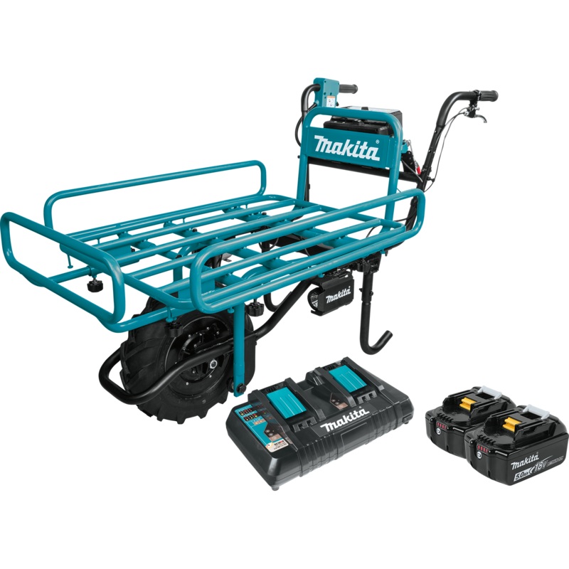 Makita XUC01PTX2 18V X2 LXT Brushless Cordless PowerAssisted Flat Dolly Kit (5.0Ah)