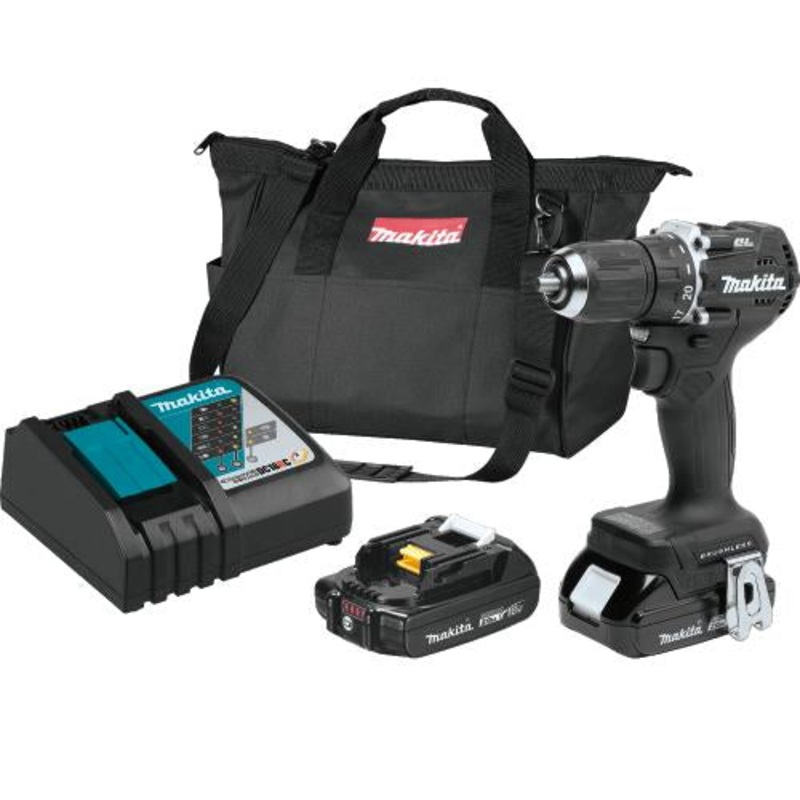 Makita XFD15RB 18V LXT LithiumIon SubCompact Brushless Cordless 1/2" DriverDrill Kit (2.0Ah)
