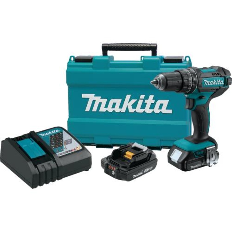 Makita XPH10R 18V LXT LithiumIon Compact Cordless 1/2" Hammer DriverDrill Kit (2.0Ah)