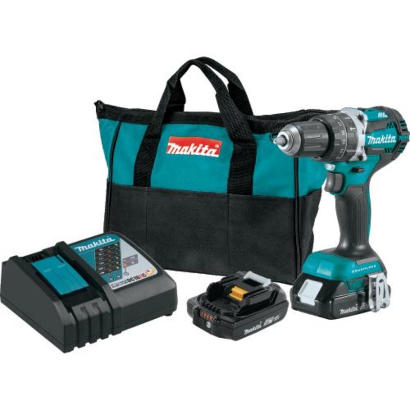 Makita XPH12R 18V LXT LithiumIon Compact Brushless Cordless 1/2" Hammer DriverDrill Kit (2.0Ah)