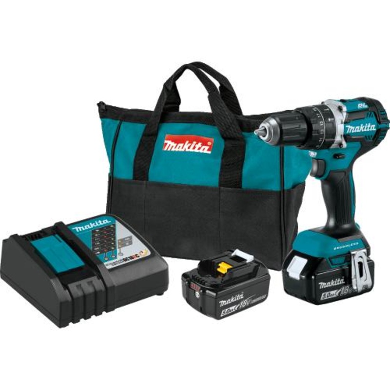 Makita XPH12T 18V LXT LithiumIon Compact Brushless Cordless 1/2" Hammer DriverDrill Kit (5.0Ah)