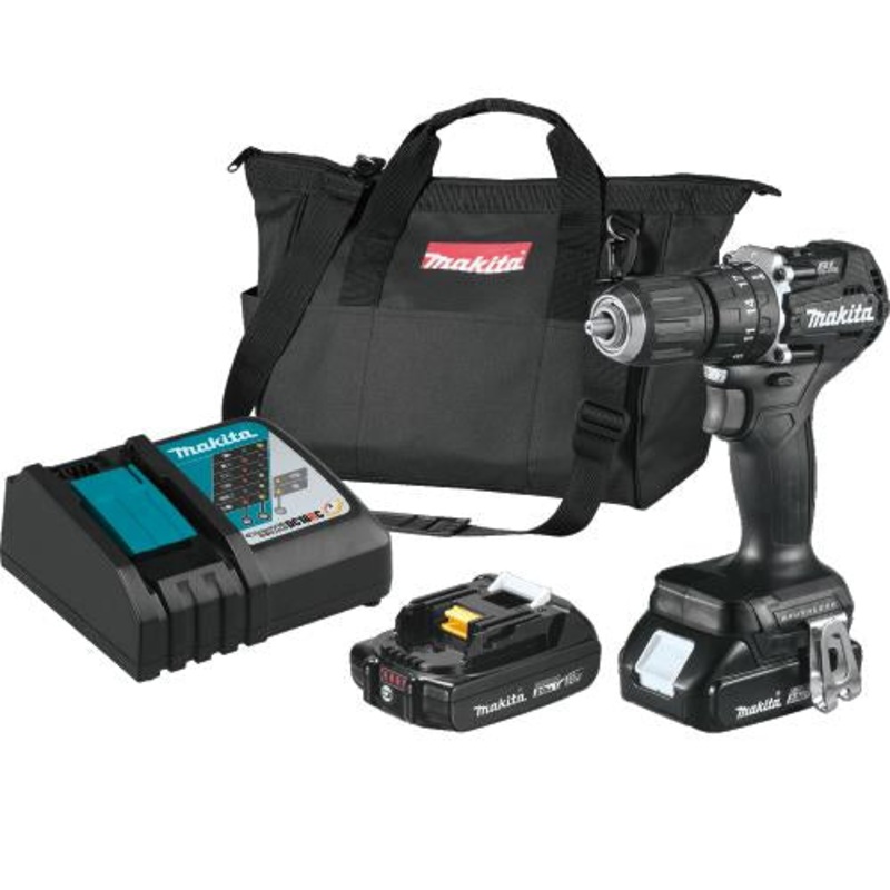 Makita XPH15RB 18V LXT LithiumIon SubCompact Brushless Cordless 1/2" Hammer DriverDrill Kit (2.0Ah)